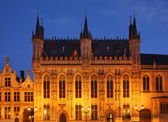 Fototapeta na wymiar Burg square in Bruges. Flanders. Belgium
