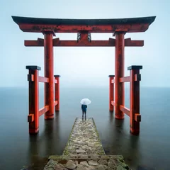 Deurstickers Hakone-schrijn in Kanagawa, Japan © eyetronic