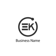 Initial Letter EK Logo Template Design