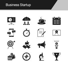 Business Startup icons. Design for presentation, graphic design, mobile application, web design, infographics.