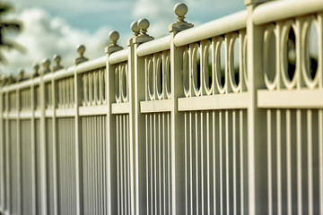 Old White Aluminum Fence