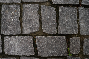 Stone pavement with grass