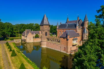 Fototapeta premium Aerial view of Heeswijk Castle in the Netherlands.