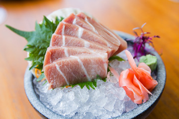 tuna sashimi raw tuna in a plate