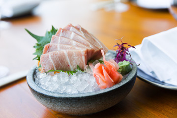 tuna sashimi raw tuna in a plate