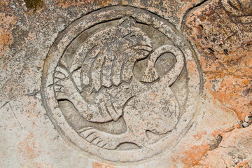 Rock painting, Cape Chersonesus (Hersones) in Crimea near Sevastopol