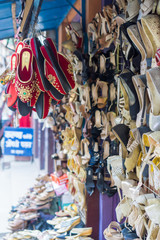 Shoe store in South Asia with chaotic display
