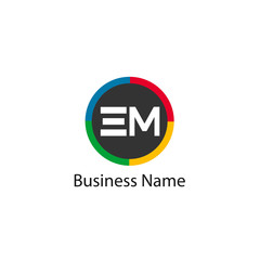 Initial Letter EM Logo Template Design