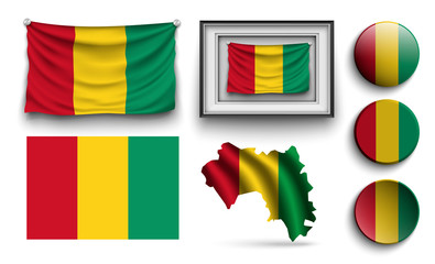 set of guinea flags collection isolated