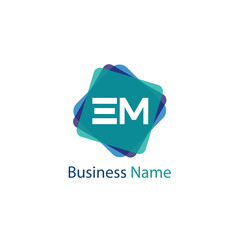 Initial Letter EM Logo Template Design