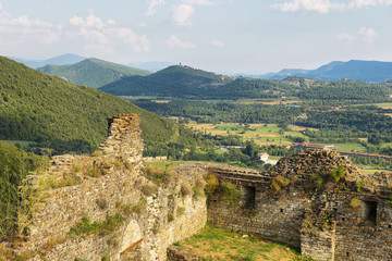 Ruins of ancient castle in Boltana, Huesca, Spain