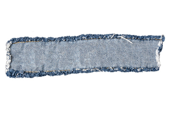 Denim patch, the patch label on a white background