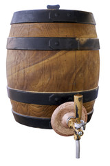 Fototapeta premium isolated on white background old barrel for draft beer