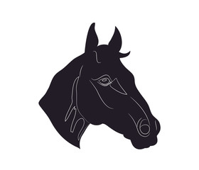horse portrait, silhouette, vector