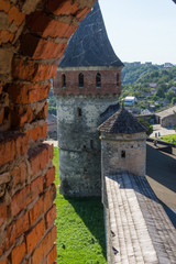 Fototapeta na wymiar View from window of Kamianets-Podilskyi Fort, Ukraine