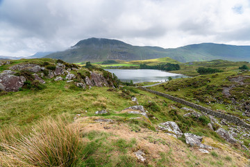 Fototapeta na wymiar Cregennan Lakes in Snowdonia National Park