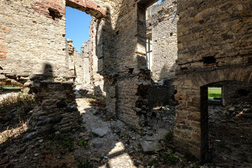 ruins of old abandoned mansion