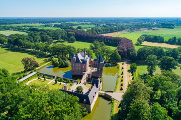 Aerial view of Heeswijk Castle in the Netherlands.