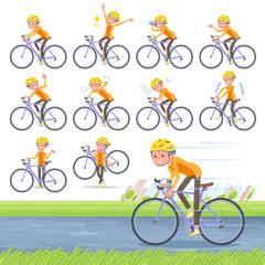 Naklejka premium flat type short hair old women_road bike