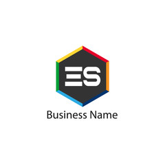 Initial Letter ES Logo Template Design