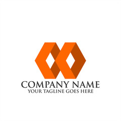 Fototapeta premium Letter MW, W logo template with arrow 