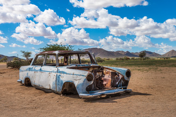 Abandoned car in the Namib Desert, Solitaire, Namibia