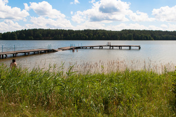 Bridge over lake, landscape