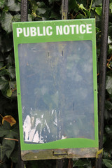 Obraz premium Empty public notice sign