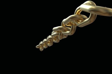 Golden chain 3D rendering