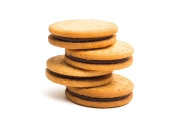 double biscuits with chocolate