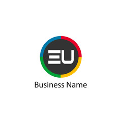 Initial Letter EU Logo Template Design