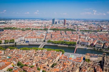 Vue de Lyon vu depuis la basilique de Fourvière