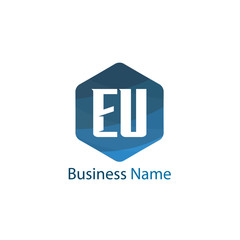 Initial Letter EU Logo Template Design
