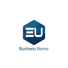 Initial Letter EU Logo Template Design