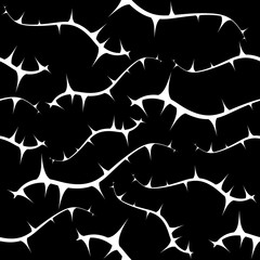 Bush. Floral Seamless Black and White Vector Background.