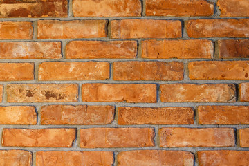Red bricks wall./ Brick wall red background with texture