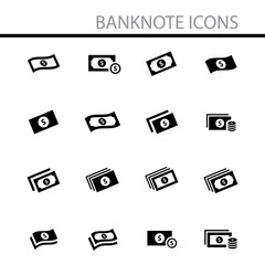 Banknote icon set