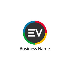 Initial Letter EV Logo Template Design