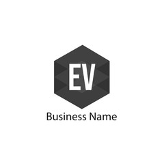 Fototapeta premium Initial Letter EV Logo Template Design
