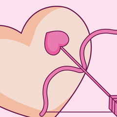 wedding celebration card with cupid bow