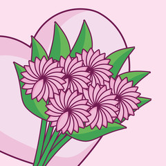 wedding card with bouquet of flowers