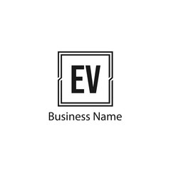 Initial Letter EV Logo Template Design