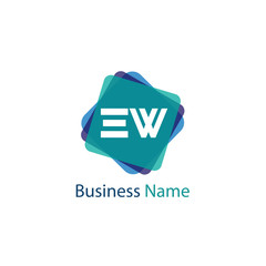 Initial Letter EW Logo Template Design