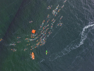 swimming competition in the sea