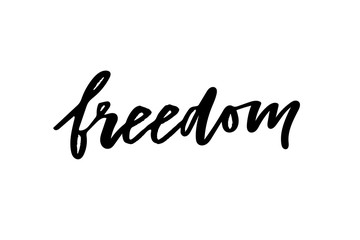 slogan Freedom phrase graphic vector Print Fashion lettering calligraphy