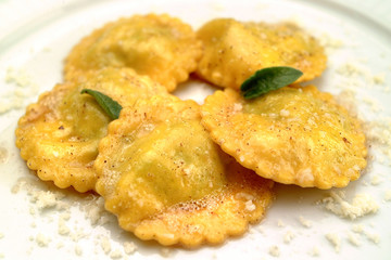 Italian food recipes,  Ravioli pasta stuffed with ricotta cheese and cinnamon
