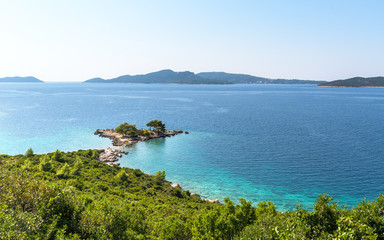 Fototapeta na wymiar Small island in the adriatic sea near Dubrovnik, croatia