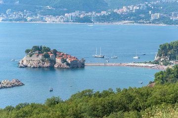 View to Sveti Stefan, Montenegro