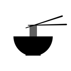 Asian food icon silhouette, logo on white background