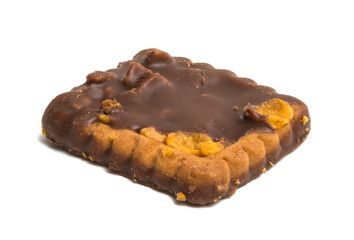 chocolate cookies with almonds isolated